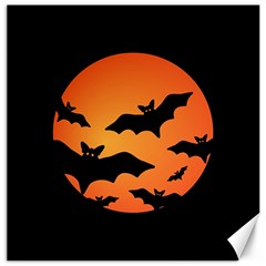 Halloween Bats Moon Full Moon Canvas 16  X 16  by Cendanart