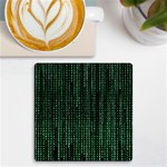 Green Matrix Code Illustration Digital Art Portrait Display UV Print Square Tile Coaster  Front