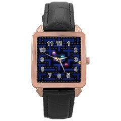 Retro Games Rose Gold Leather Watch  by Cendanart