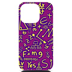 Background Doodles Math Iphone 14 Pro Black Uv Print Case by Bedest