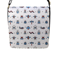 Insects Icons Square Seamless Pattern Flap Closure Messenger Bag (l) by Bedest