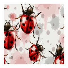 Ladybugs Pattern Texture Watercolor Banner And Sign 3  X 3  by Bedest