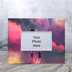 Aesthetic Astronautics Atmosphere Blue Clouds Cosmos Fantasy Galaxy White Tabletop Photo Frame 4 x6  by Cendanart