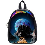 Aesthetic Psychedelic Drawings Art Acid Space School Bag (Small) Front