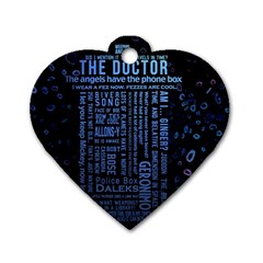 Doctor Who Tardis Dog Tag Heart (two Sides) by Cendanart