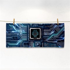 Circuit Board Motherboard Hand Towel by Cemarart