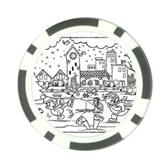 Colouring Page Winter City Skating Poker Chip Card Guard (10 Pack) by Hannah976