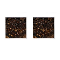 Cube Forma Glow 3d Volume Cufflinks (square) by Bedest