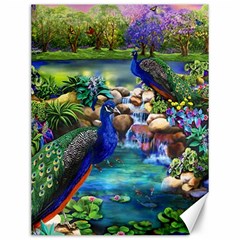 Peacocks In Garden Canvas 12  X 16  by Ndabl3x