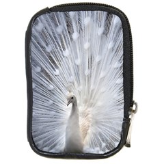 White Peacock Bird Compact Camera Leather Case by Ndabl3x