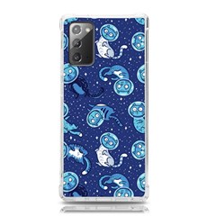 Cat Astronaut Space Suit Pattern Samsung Galaxy Note 20 Tpu Uv Case by Cemarart