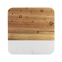 Golden-snowflake Marble Wood Coaster (square) by saad11