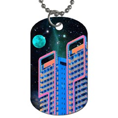 Fantasy City Architecture Building Cityscape Dog Tag (one Side) by Cemarart