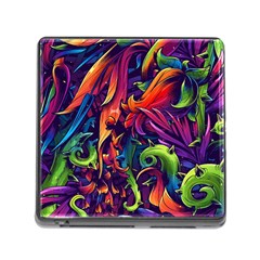 Colorful Floral Patterns, Abstract Floral Background Memory Card Reader (square 5 Slot) by nateshop