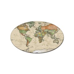 Vintage World Map Aesthetic Sticker Oval (10 Pack) by Cemarart