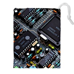 Motherboard Board Circuit Electronic Technology Drawstring Pouch (5xl) by Cemarart