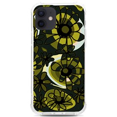 Mazipoodles Love Flowers - Dark Green Olive Black Iphone 12/12 Pro Tpu Uv Print Case by Mazipoodles