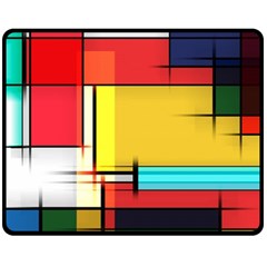 Multicolored Retro Abstraction, Lines Retro Background, Multicolored Mosaic Fleece Blanket (medium) by nateshop