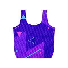 Purple Geometric Abstraction, Purple Neon Background Full Print Recycle Bag (s) by nateshop