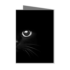 Black Cat Face Mini Greeting Cards (pkg Of 8) by Cemarart