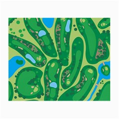 Golf Course Par Golf Course Green Small Glasses Cloth (2 Sides) by Cemarart