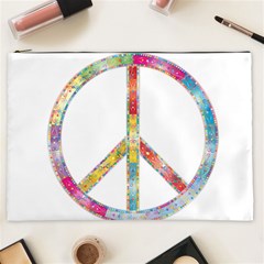 Flourish Decorative Peace Sign Cosmetic Bag (xxl) by Cemarart