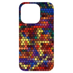 Hexagon Honeycomb Pattern Design Iphone 14 Pro Black Uv Print Case by Ndabl3x