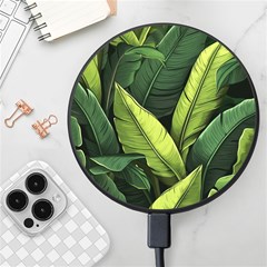 Banana Leaves Pattern Wireless Fast Charger(black) by goljakoff