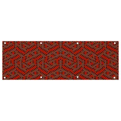 Hexagon Motif Geometric Tribal Style Pattern Banner And Sign 9  X 3  by dflcprintsclothing