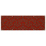 Hexagon Motif Geometric Tribal Style Pattern Banner and Sign 12  x 4  Front