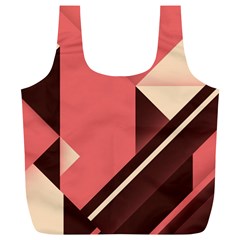 Retro Abstract Background, Brown-pink Geometric Background Full Print Recycle Bag (xl) by nateshop