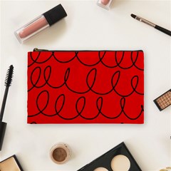 Red Background Wallpaper Cosmetic Bag (medium) by Cemarart