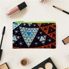 Fractal Triangle Geometric Abstract Pattern Cosmetic Bag (xs) by Cemarart