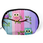 Owls Family Stripe Tree Accessory Pouch (Medium) Back