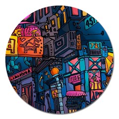 Wallet City Art Graffiti Magnet 5  (round) by Bedest