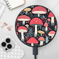 Mushrooms Psychedelic Wireless Fast Charger(black) by Grandong