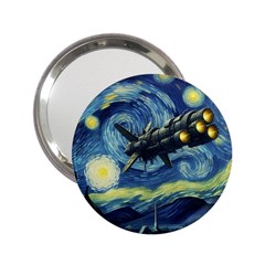 Spaceship Starry Night Van Gogh Painting 2 25  Handbag Mirrors by Maspions