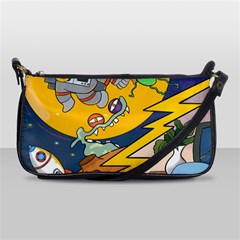 Astronaut Moon Monsters Spaceship Universe Space Cosmos Shoulder Clutch Bag by Maspions