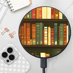 Books Bookshelves Library Fantasy Apothecary Book Nook Literature Study Wireless Fast Charger(black) by Grandong