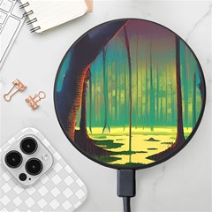 Nature Swamp Water Sunset Spooky Night Reflections Bayou Lake Wireless Fast Charger(black) by Grandong