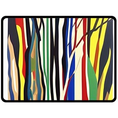 Abstract Trees Colorful Artwork Woods Forest Nature Artistic Two Sides Fleece Blanket (large) by Grandong