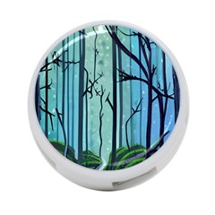 Nature Outdoors Night Trees Scene Forest Woods Light Moonlight Wilderness Stars 4-port Usb Hub (one Side) by Grandong