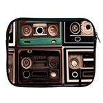 Retro Electronics Old Antiques Texture Wallpaper Vintage Cassette Tapes Retrospective Apple iPad 2/3/4 Zipper Cases Front