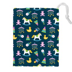 Cute Babies Toys Seamless Pattern Drawstring Pouch (5xl) by Apen