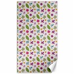 Pattern Flowers Leaves Green Purple Pink Canvas 40  x 72  39.28 x69.23  Canvas - 1