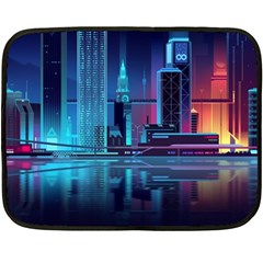 Digital Art Artwork Illustration Vector Buiding City Fleece Blanket (mini) by Maspions