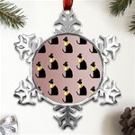Cat Egyptian Ancient Statue Egypt Culture Animals Metal Small Snowflake Ornament Front