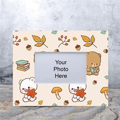 Bear Cartoon Background Pattern Seamless Animal White Tabletop Photo Frame 4 x6  by Maspions