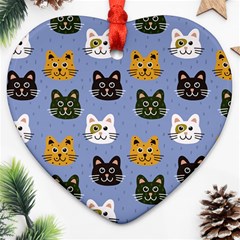 Cat Cat Background Animals Little Cat Pets Kittens Ornament (heart) by Maspions