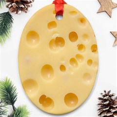 Cheese Texture, Yellow Cheese Background Ornament (oval) by nateshop